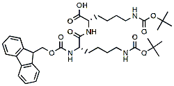 Molecular structure of the compound: Fmoc-Lys(Boc)-Lys(Boc)-OH