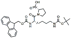 Molecular structure of the compound: Fmoc-Lys(Boc)-Pro-OH