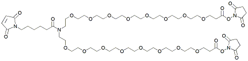 Molecular structure of the compound: N-(Mal-C6-carbonyl)-N-bis(PEG8-NHS ester)