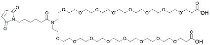 Molecular structure of the compound: N-(Mal-C6-carbonyl)-N-bis(PEG8-acid)