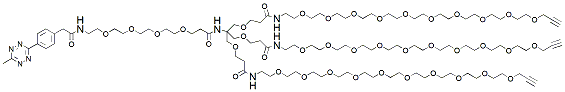 Molecular structure of the compound: Methyltetrazine-PEG4-Amide-Tri(3-methoxypropanamide-PEG10-Propargyl) Methane