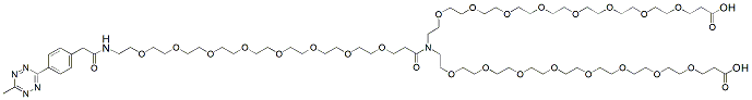 Molecular structure of the compound: N-(Methyltetrazine-PEG8-carbonyl)-N-bis(PEG8-acid)