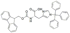 Molecular structure of the compound: Fmoc-His(Trt)-OH