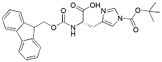 Molecular structure of the compound: Fmoc-His(Boc)-OH