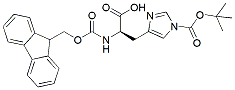 Molecular structure of the compound: Fmoc-D-His(Boc)-OH