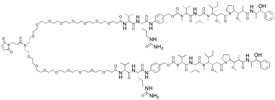 Molecular structure of the compound: N-(Mal)-N-bis(PEG8-Val-Cit-PAB-MMAE)