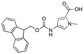 Molecular structure of the compound: Fmoc-4-amino-1-methylpyrrole-2-carboxylic acid