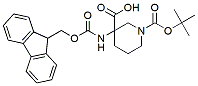Molecular structure of the compound: 1-Boc-3-Fmoc-amino-3-piperidinecarboxylic acid