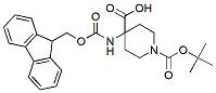 Molecular structure of the compound: 1-Boc-4-(Fmoc-amino)piperidine-4-carboxylic Acid