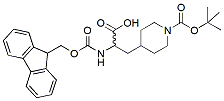 Molecular structure of the compound: Fmoc-DL-Ala(Beta-1-Boc-Piperidine-4-yl)-OH