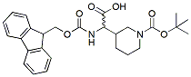 Molecular structure of the compound: N-Fmoc-(1-Boc-piperidin-3-yl)-D,L-glycine