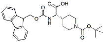 Molecular structure of the compound: Fmoc-D-Boc-4-Piperidyl-Gly-OH