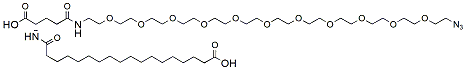 Molecular structure of the compound: azide-PEG11-Z-Glu-18-(tert-Butoxy)-18-oxooctadecanoic acid)