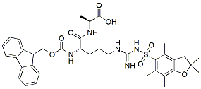 Molecular structure of the compound: Fmoc-Arg(Pbf)-Ala-OH