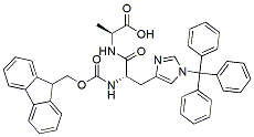 Molecular structure of the compound: Fmoc-His(Trt)-Ala-OH