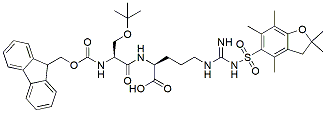 Molecular structure of the compound: Fmoc-Ser(t-Bu)-Arg(Pbf)-OH