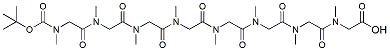 Molecular structure of the compound: Boc-pSar8-OH