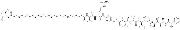 Molecular structure of the compound: NHS ester-PEG8-Val-Cit-PAB-MMAE
