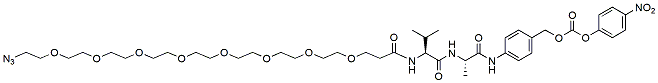 Molecular structure of the compound: Azido-PEG8-Val-Ala-PAB-PNP