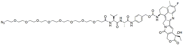Molecular structure of the compound: Azido-PEG8-Val-Ala-PAB-Exatecan