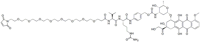Molecular structure of the compound: Mal-PEG8-Val-Cit-Doxorubicin