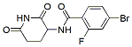 Molecular structure of the compound: 4-Bromo-N-(2,6-dioxopiperidin-3-yl)-2-fluorobenzamide