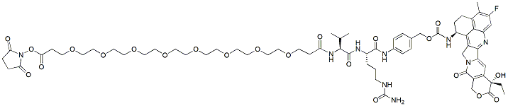 Molecular structure of the compound: NHS ester-PEG8-Val-Cit-PAB-Exatecan