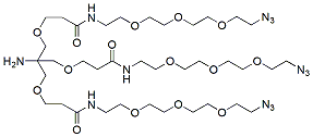 Molecular structure of the compound: Amino-Tri-(Azide-PEG3-ethoxymethyl)-methane