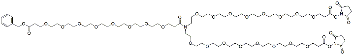 Molecular structure of the compound: N-(Benzyloxy carbonyl-PEG8-carbonyl)-N-bis(PEG8-NHS ester)