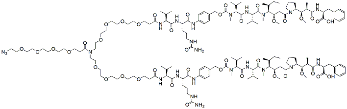 Molecular structure of the compound: N-(Azido-PEG4)-N-bis-(PEG4-Val-Cit-PAB-MMAF)
