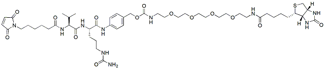 Molecular structure of the compound: Mal-Val-Cit-PEG4-Biotin