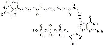 Molecular structure of the compound: Biotin-S-S-amido-7-Deaza-7-Propargyl-dGTP