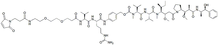 Molecular structure of the compound: MAL-di-EG-Val-Cit-PAB-MMAE