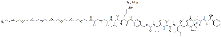 Molecular structure of the compound: Azido-PEG8-Amido-Val-Cit-PAB-MMAE