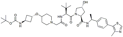Molecular structure of the compound: (S,R,S)-AHPC-Boc-trans-3-aminocyclobutanol-Pip-CH2COOH