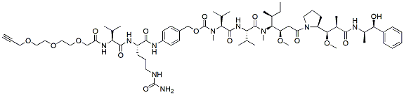 Molecular structure of the compound: Acetylene-linker-Val-Cit-PABC-MMAE