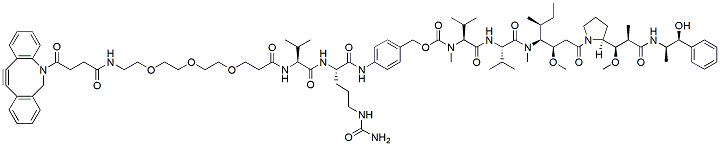 Molecular structure of the compound: DBCO-(PEG)3-VC-PAB-MMAE