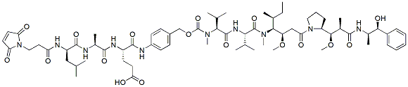 Molecular structure of the compound: mp-dLAE-PABC-MMAE