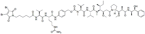 Molecular structure of the compound: DBM-C5-VC-PAB-MMAE