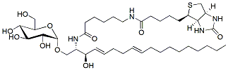 Molecular structure of the compound: C6 Biotin Glucosylceramide (d18:1/6:0)