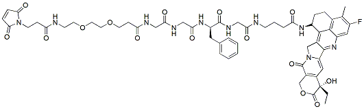 Molecular structure of the compound: Mal-PEG2-Gly-Gly-Phe-Gly-Exatecan