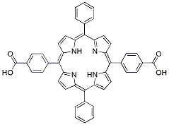 Molecular structure of the compound: 5,15-diphenyl-10,20-di(4-carboxyphenyl)porphine