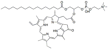 Molecular structure of the compound: 1-Palmitoyl-2-Pyropheophorbide a-sn-glycero-3-PC