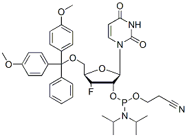 Molecular structure of the compound: 3&rsquo;-F-3&rsquo;-dU-2&rsquo;-phosphoramidite