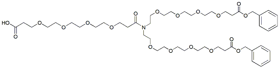 Molecular structure of the compound: N-(Acid-PEG4)-NH-bis(m-PEG4)-benzyl ester
