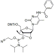 Molecular structure of the compound: 5-ODMT cEt N-Bzm5 C Phosphoramidite (Amidite)