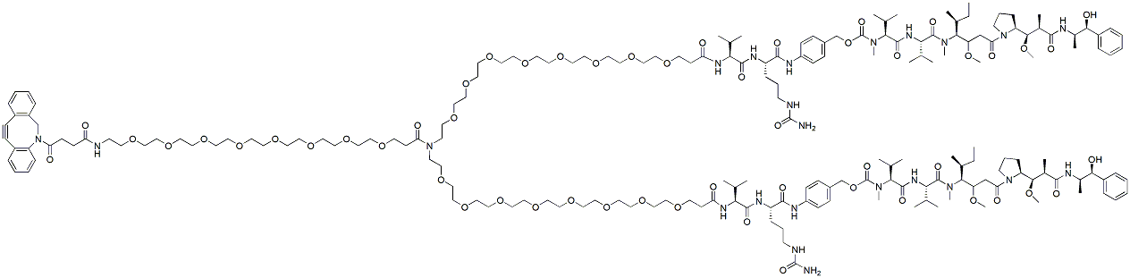 Molecular structure of the compound: N-(DBCO-PEG8)-N-bis(PEG8-Val-Cit-PAB-MMAE)