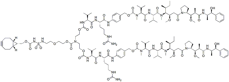 Molecular structure of the compound: BCN-HS-PEG2(vcPABC-MMAE)2