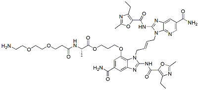 Molecular structure of the compound: STING agonist-20-Ala-amide-PEG2-C2-NH2, TFA salt