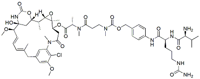 Molecular structure of the compound: Val-Cit-amide-Cbz-N(Me)-Maytansine